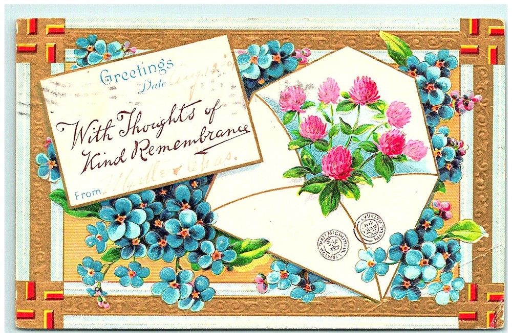 S04-5244, Greetings.. *1909 Pmk, ** Postcard With Swastika Sign