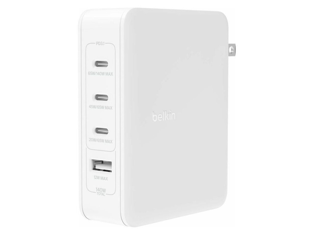 Belkin 140W GaN 4-Port Fast Wall Charger with USB-C Power Delivery