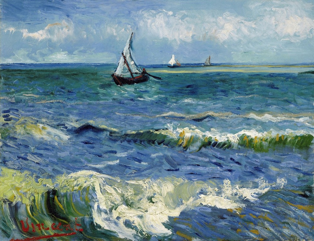 Decoration Poster.Seascape by Van Gogh art painting.Home Room dorm decor.11361