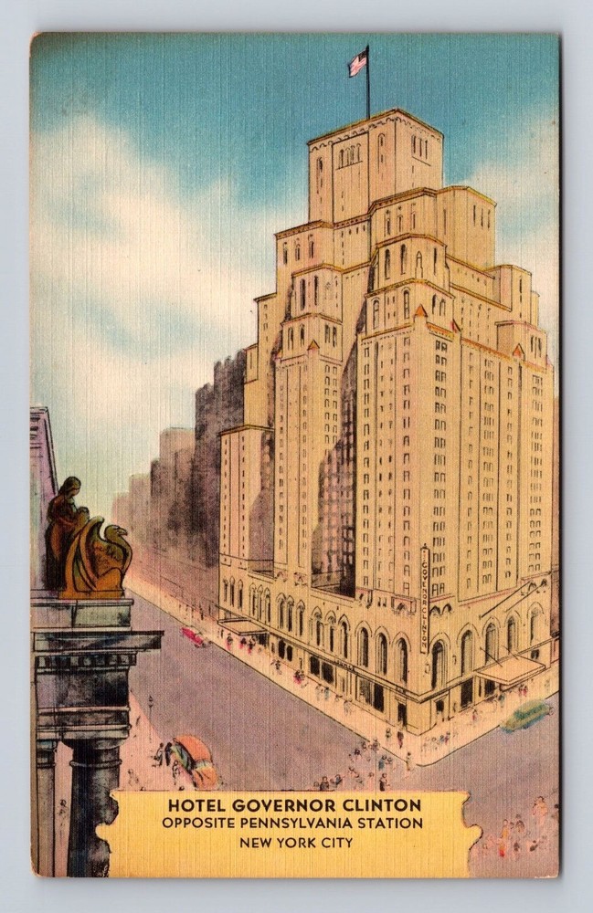 New York City NY-New York, Hotel Governor Clinton Advertising Vintage Postcard
