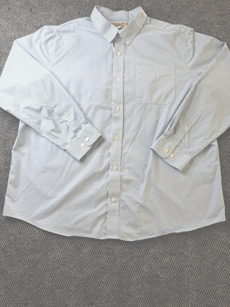 Duluth Trading Blue/White Striped Long Sleeve Shirt Mens Sz 2XL