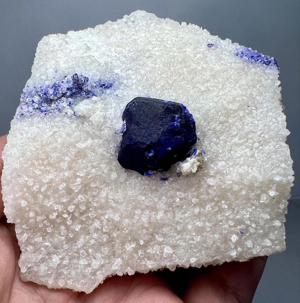 444g Full Terminated Royal Blue Lazurite Crystals on Afghan Matrix