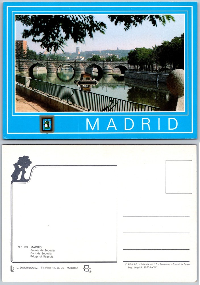 Continental Bridge of Segovia Madrid Postcard