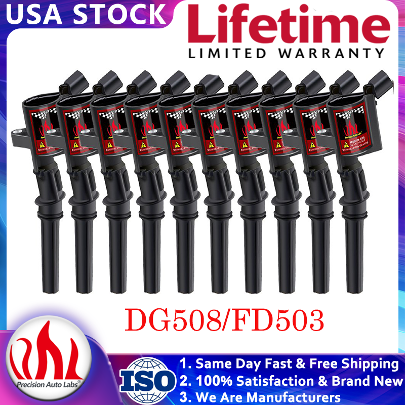 High Performance 10X Ignition Coils for Ford F-150 Excursion 4.6L 5.4L 6.8L DG508 Upgrade