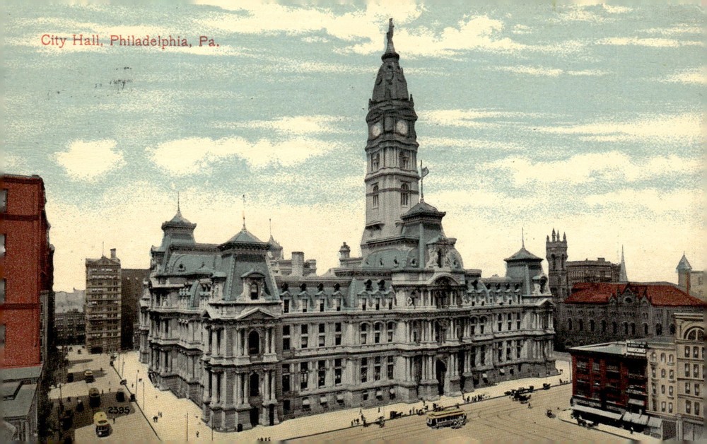 1908 City Hall Philadelphia Pennsylvania Architecture Litho Postcard