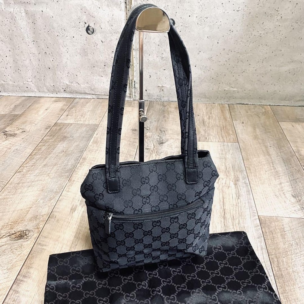 GUCCI GG Canvas Black Tote Bag Authentic G07111633