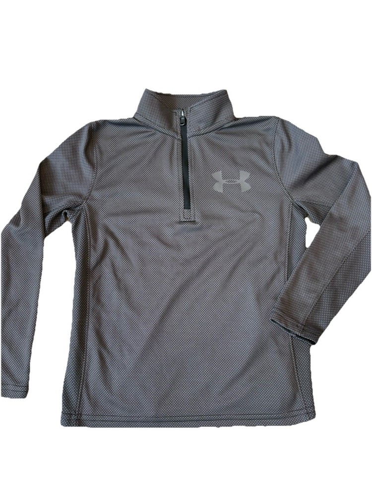 Boys Under Armour S Small Loose Long Sleeve Grey 1/4 Zip Pullover Shirt Youth