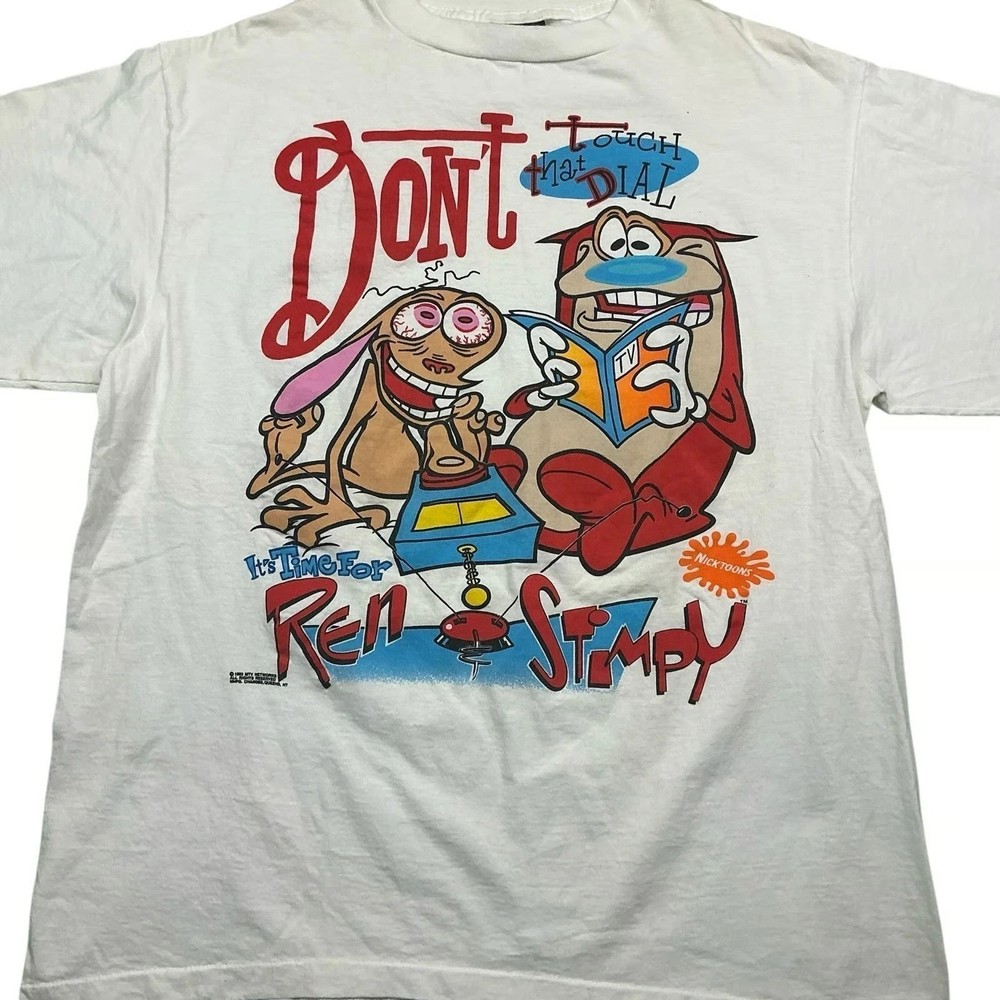 Full Size Ren and Stimpy Vintage Short Sleeve Cotton T-Shirt Unisex Full Size