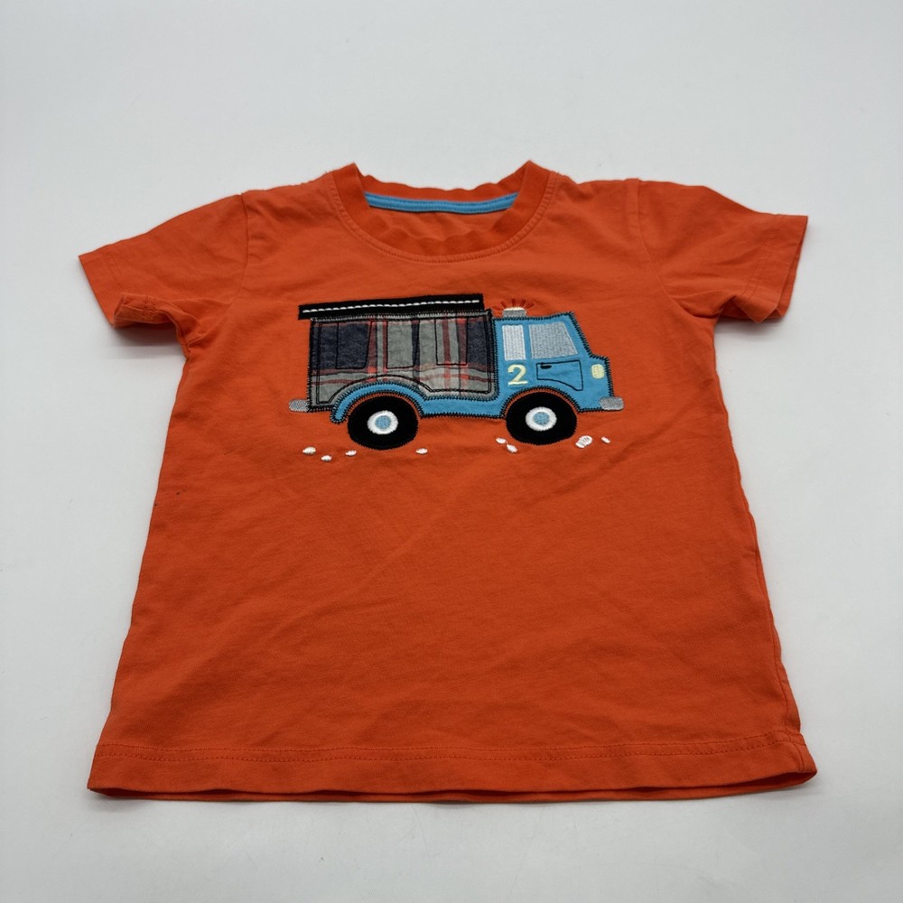 Truck T-shirt Youth Boys Size 2Y Orange Graphic Print 100% Cotton .#37195