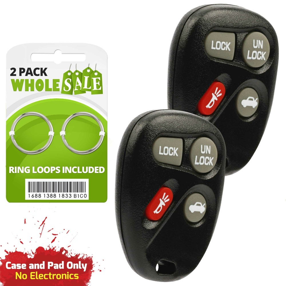 2 Replacement For 2004 2005 Chevrolet Impala Key Fob Remote Shell Case
