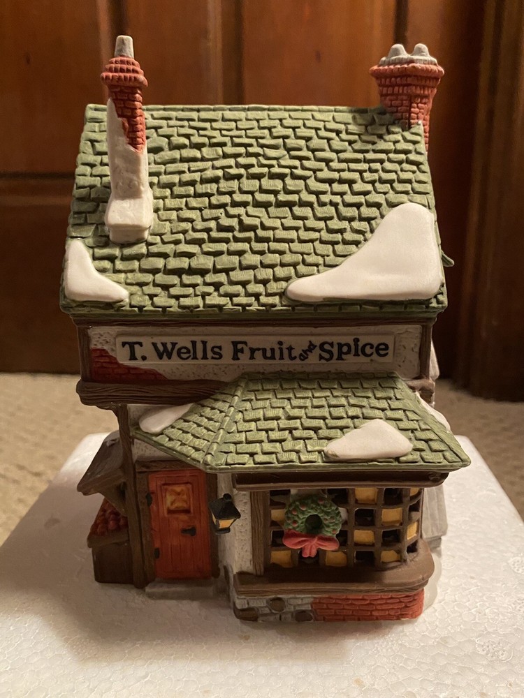 Dept 56 “T. Wells Fruit & Spice Shop” Dickens Village Item #59242-Retired
