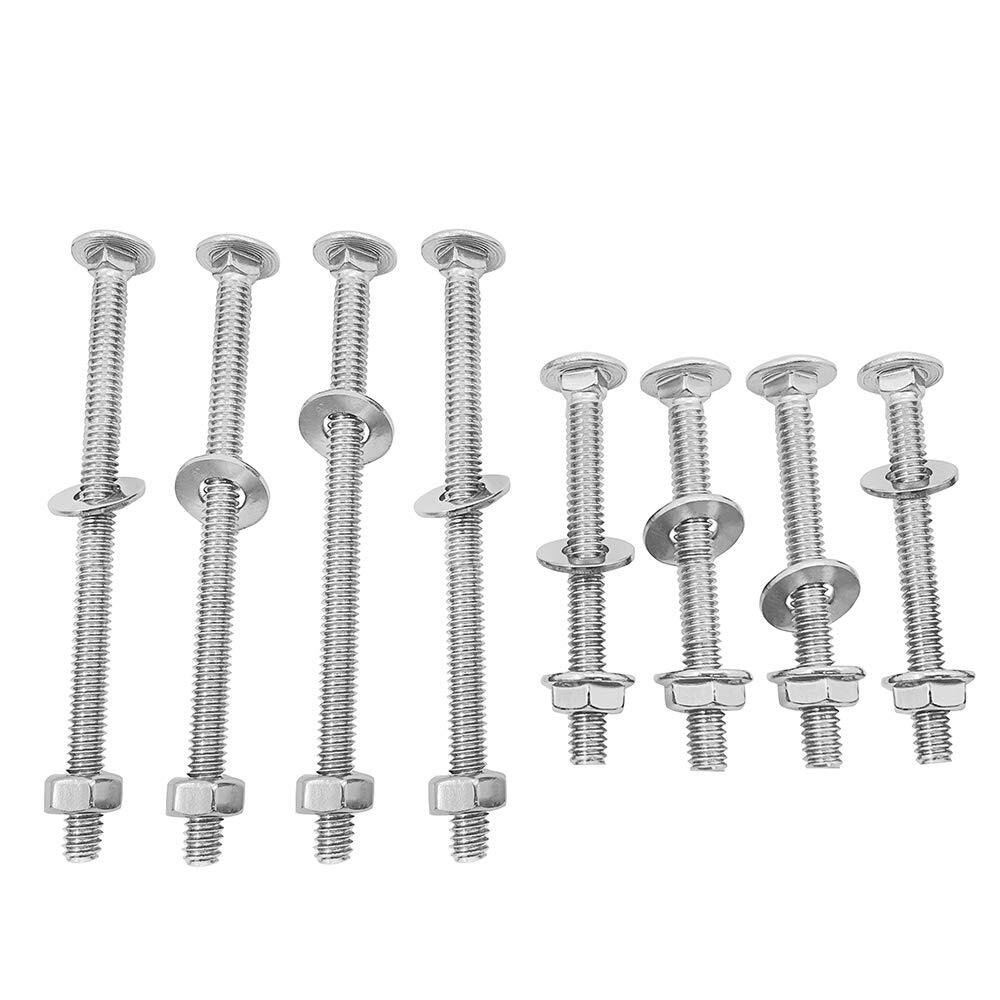 8 Sets Universal Headboard or Footboard Hardware Nuts and Bolts 4 inches and ...
