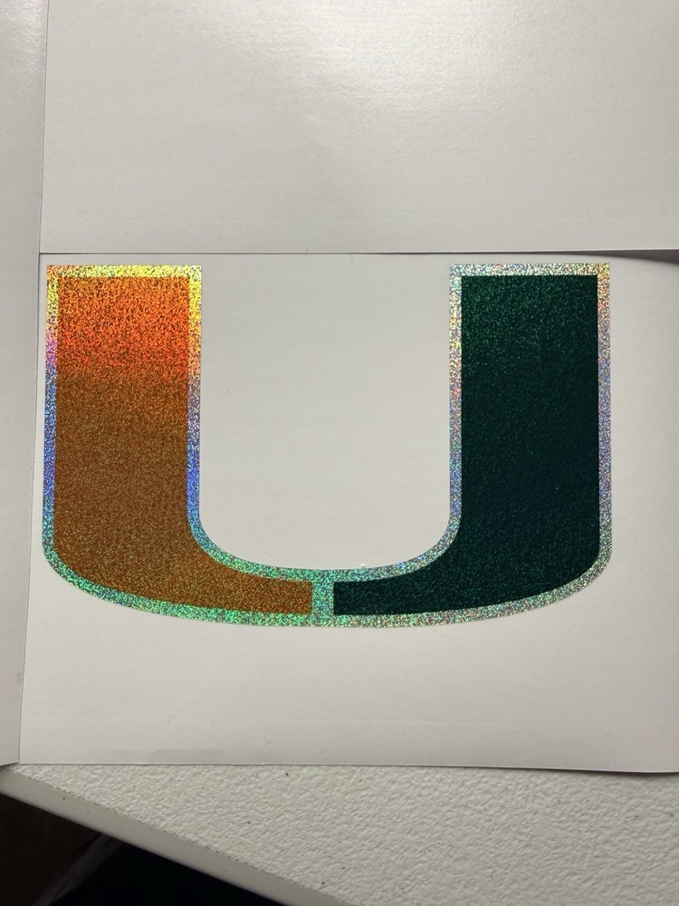 Miami Hurricanes Holographic Tiny Sparkle Vinyl Decal