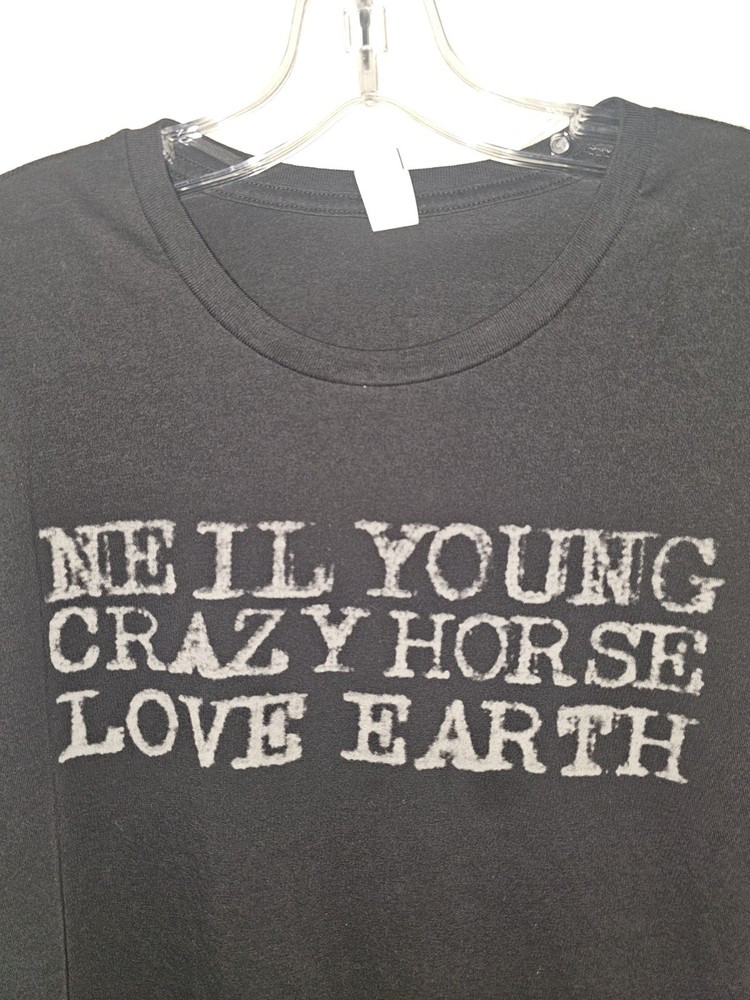 Neil Young Crazy Horse Love Earth Tour 2024 Xl Mens Black Graphic Logo Tshirt