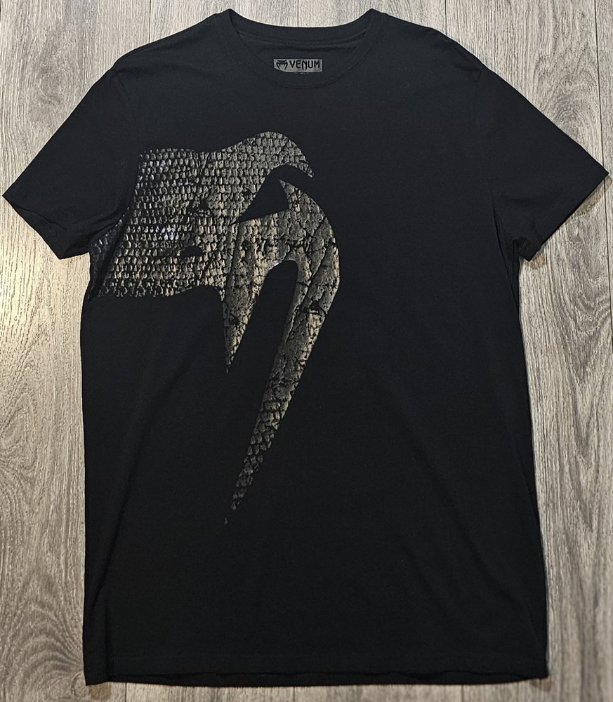 Venum MMA Giant Limited Edition T-Shirt Black/Black Snake Spellout Logo Mens XL