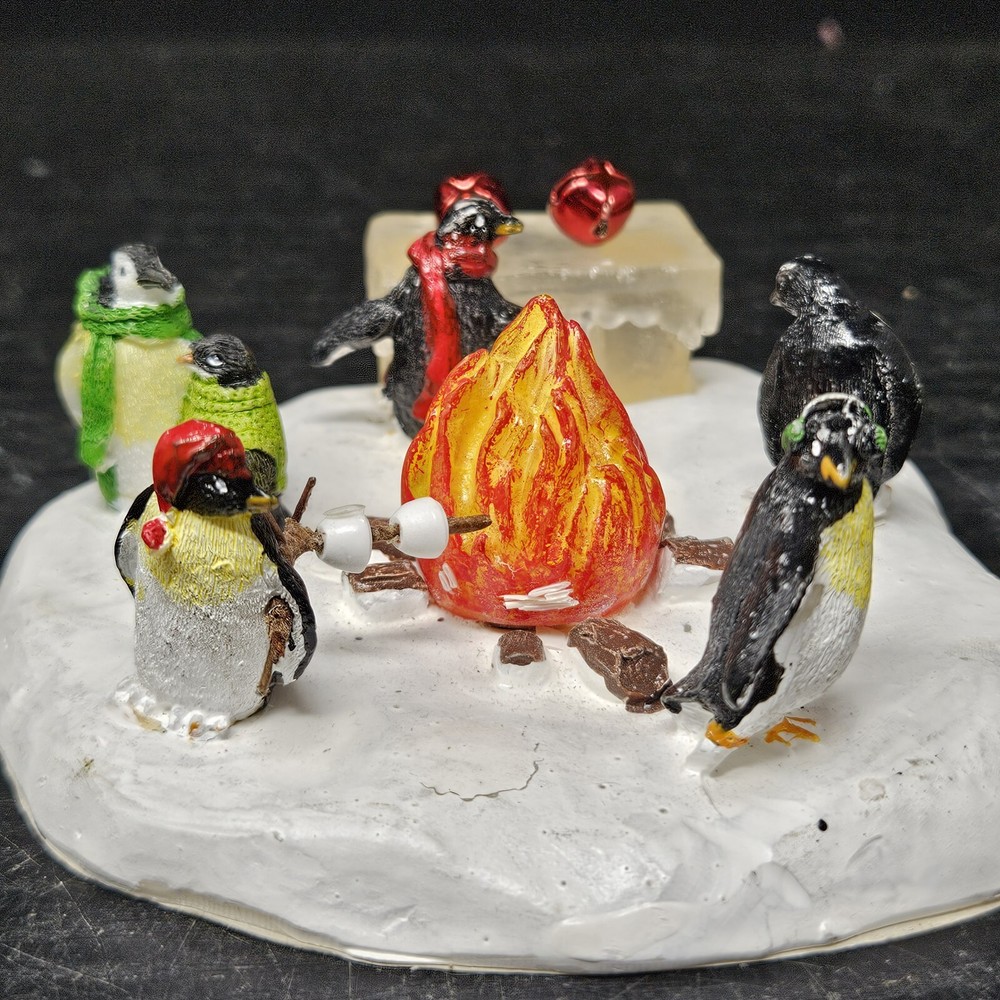 Lemax Penguins Warmup Table Accent Christmas Village Decoration-image