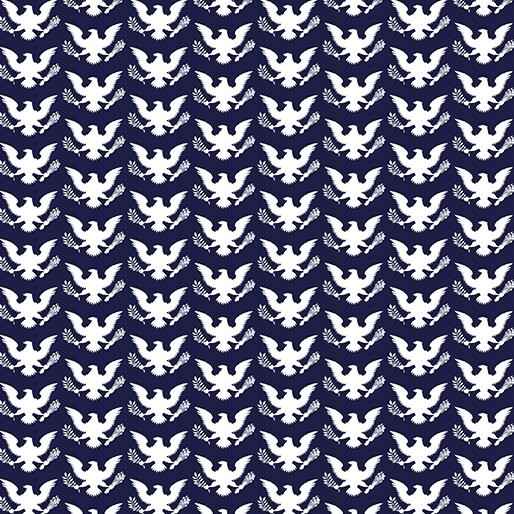 Your Vote Counts Fabric | Benartex Patriotic White Eagle on Blue | Yard