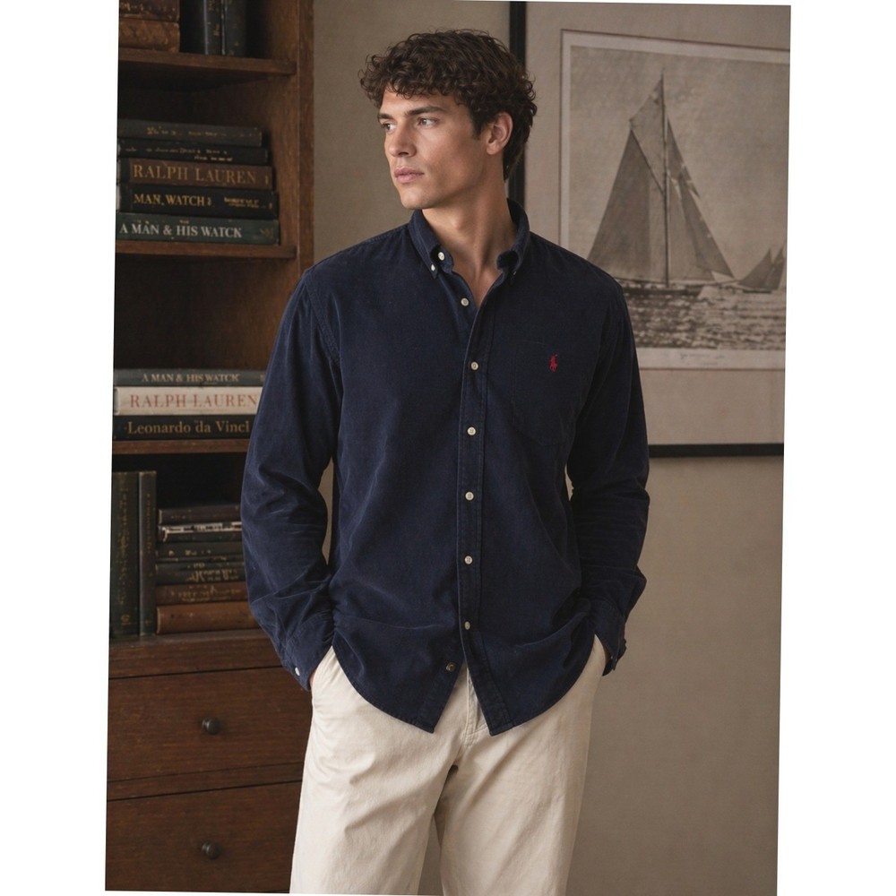 Polo Ralph Lauren Button Down Shirt Men's XL Navy Oxford Classic Preppy Pony