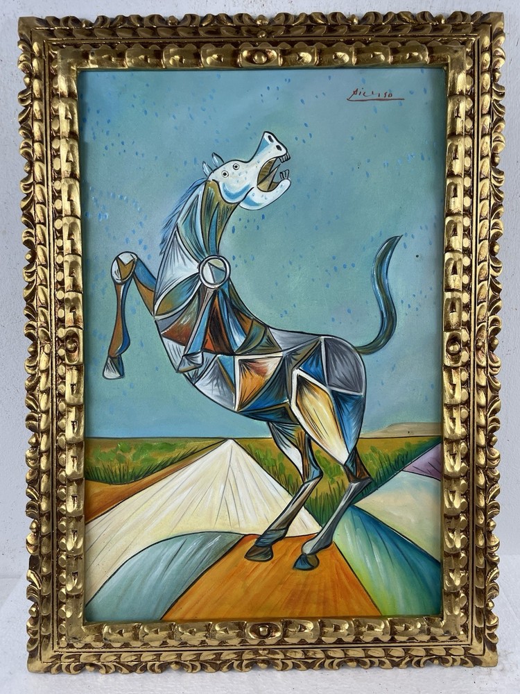 Pablo Picasso Oil On Canvas (Handmade) signed and stamped Framed