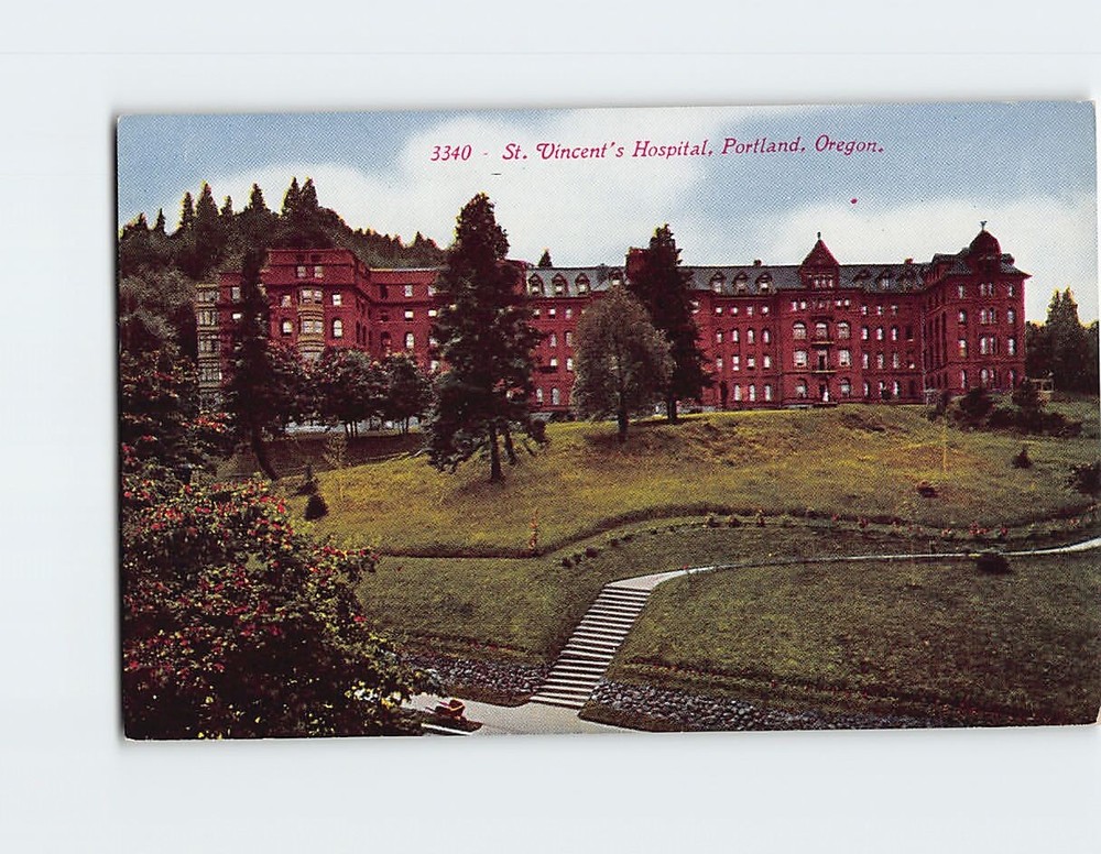 Postcard St. Vincent's Hospital Portland Oregon USA