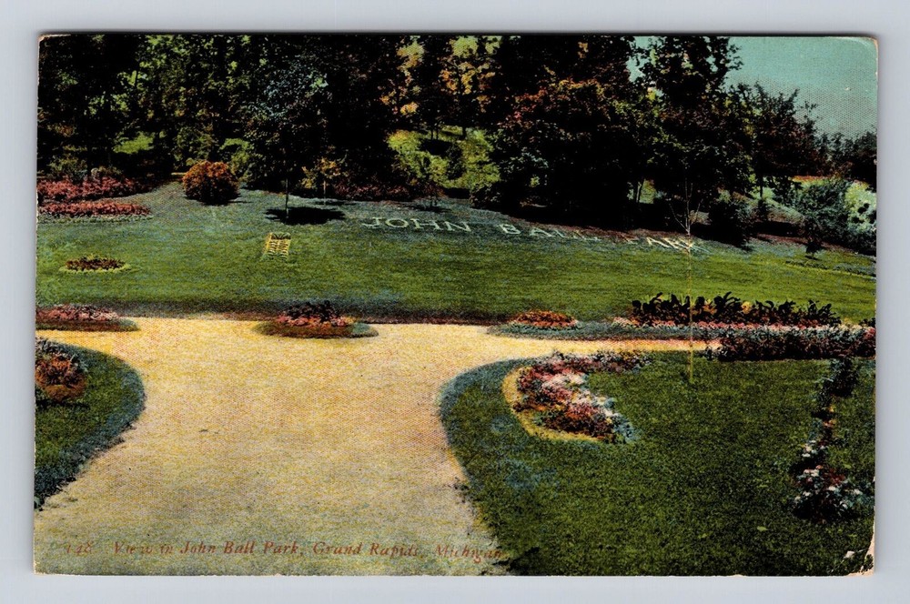 Grand Rapids MI-Michigan, John Ball Park, Antique, Vintage c1912 Postcard