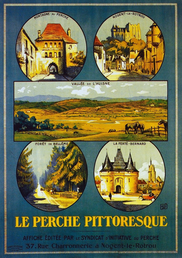 Travel Decor Poster. Fine Graphic Home Art Design. Le perche Pittoresque. 2702