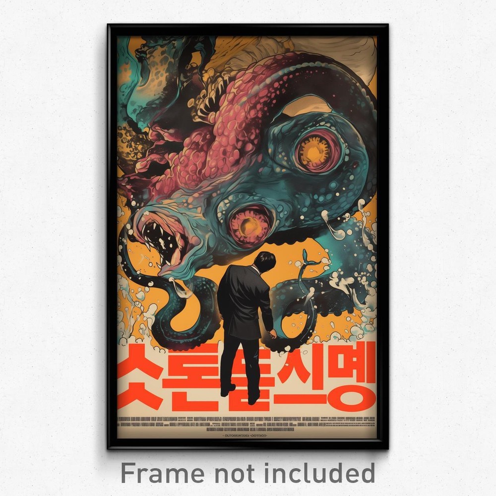 Korean Psychedelic Retro Film Poster - Yellow Stockholm Art Print