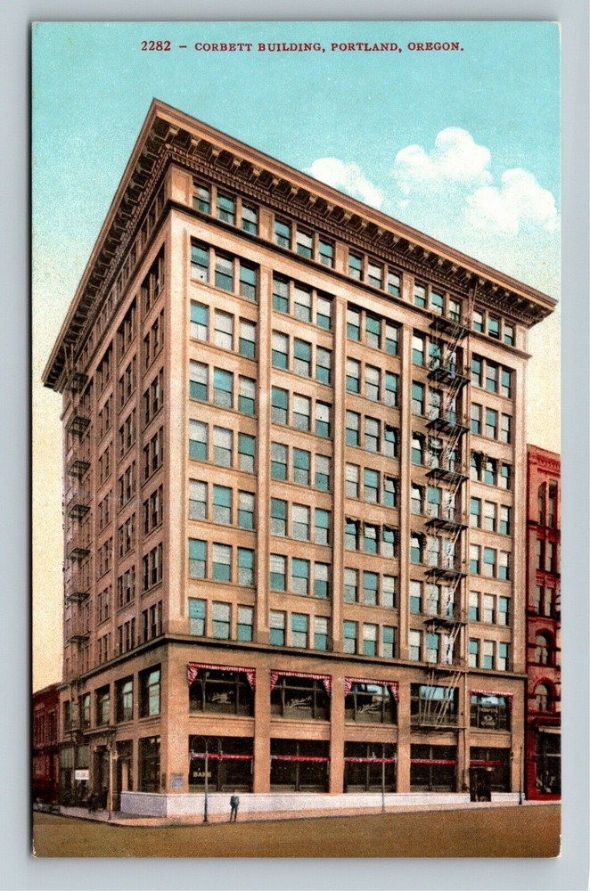 Portland OR-Oregon, Corbett Building Vintage Souvenir Postcard
