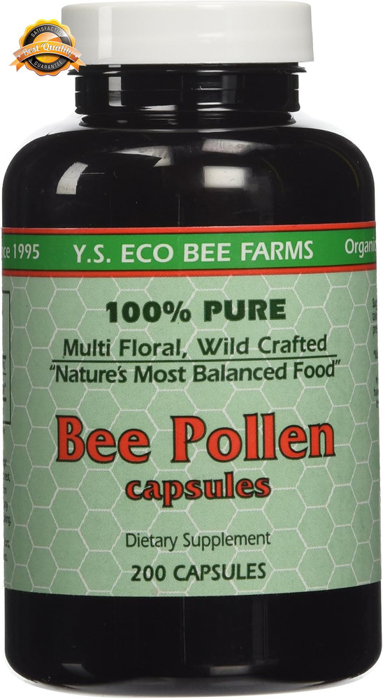 Bee Pollen 1000mg 200 Capsules Natural Dietary Supplement
