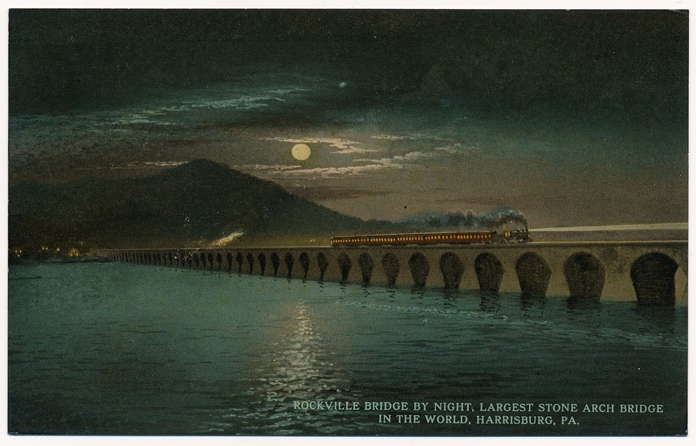 Night View of the Rockville Bridge, Harrisburg, Pennsylvania