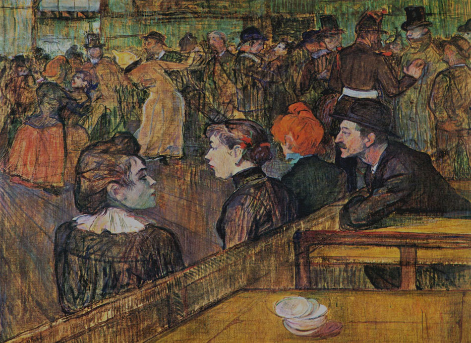 TOULOUSE LAUTREC - Moulin Rouge Dance 1890 - *FRAMED* CANVAS ART 24x16