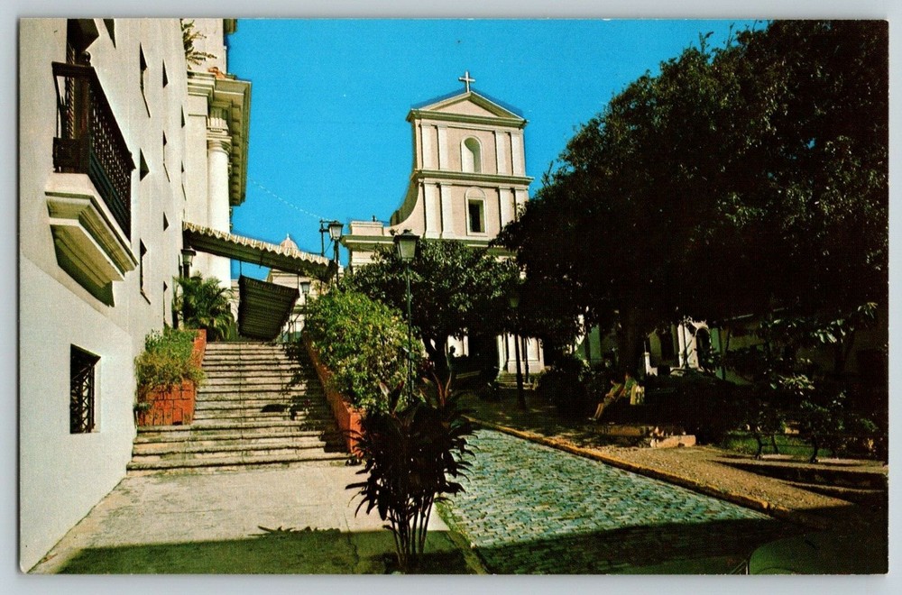 Vtg Chrome PR  Metropolitan Cathedral San Juan Puerto Rico Postcard