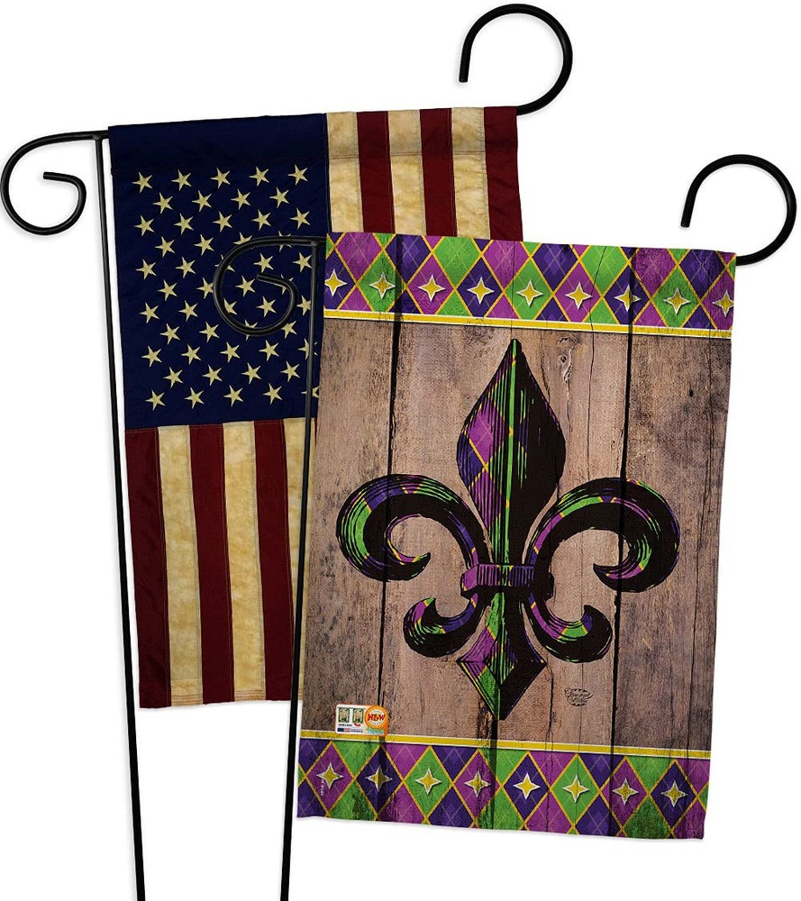 Fleur De Lys Vintage French Garden Flag Pack with Lily Floral Design