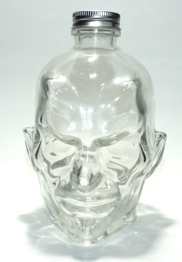 Halloween Clear Glass Bottle Jar Demon Devil Skull Potion Decor Decanter Jar