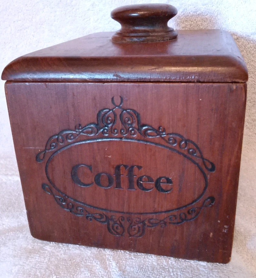 Vintage Wooden Coffee Canister