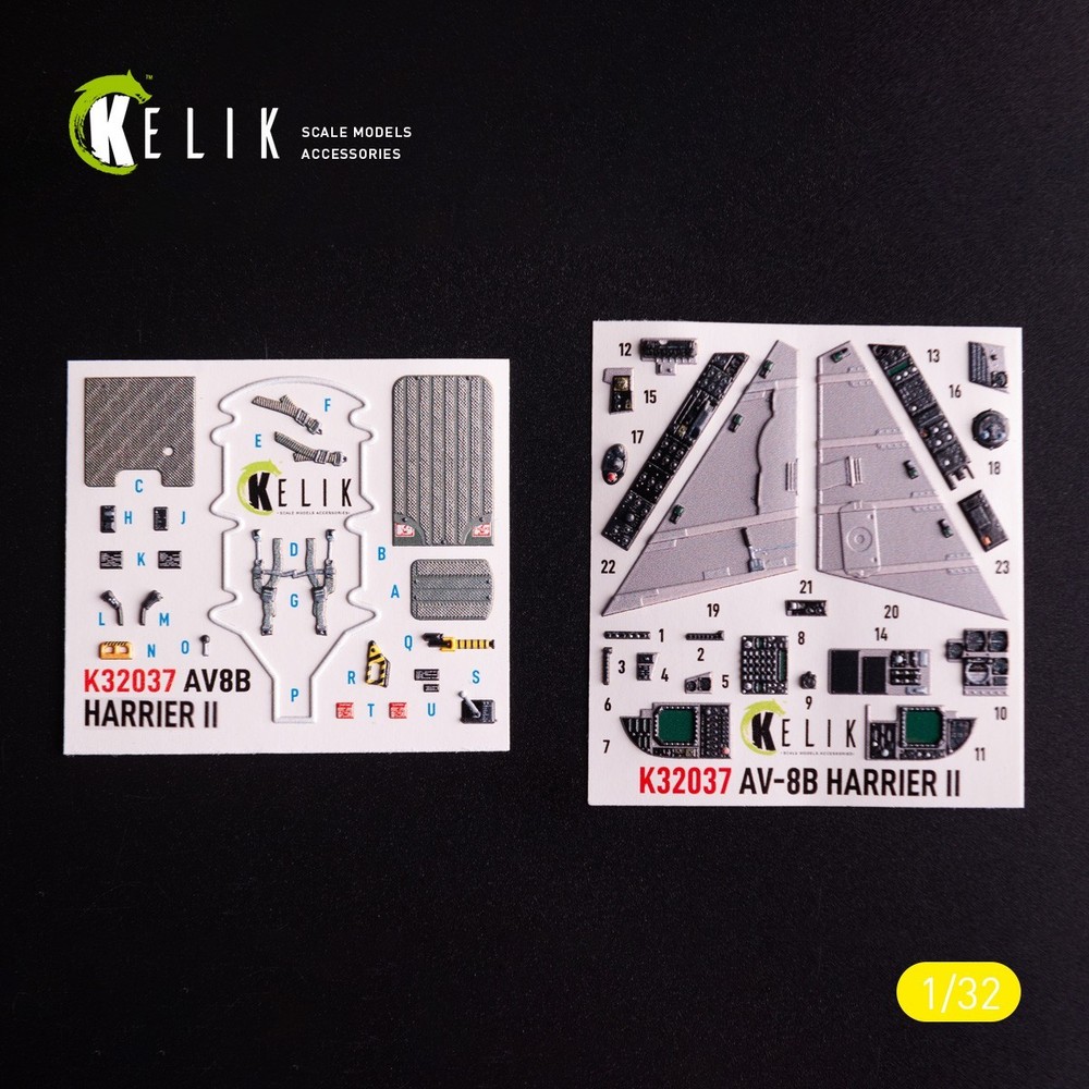 Realistic 3D Interior Decals for Trumpeter 1/32 AV-8B Harrier II | KeliK K32037