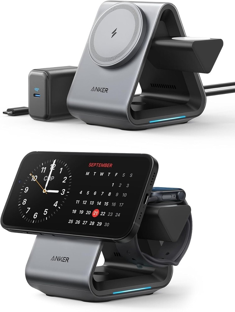 Anker 737 MagGo 3-in-1 MagSafe Charger Stand with Fast Wireless Charging