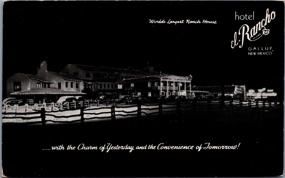 Vintage Hotel El Rancho Gallup NM Route 66 Postcard Indian Capital