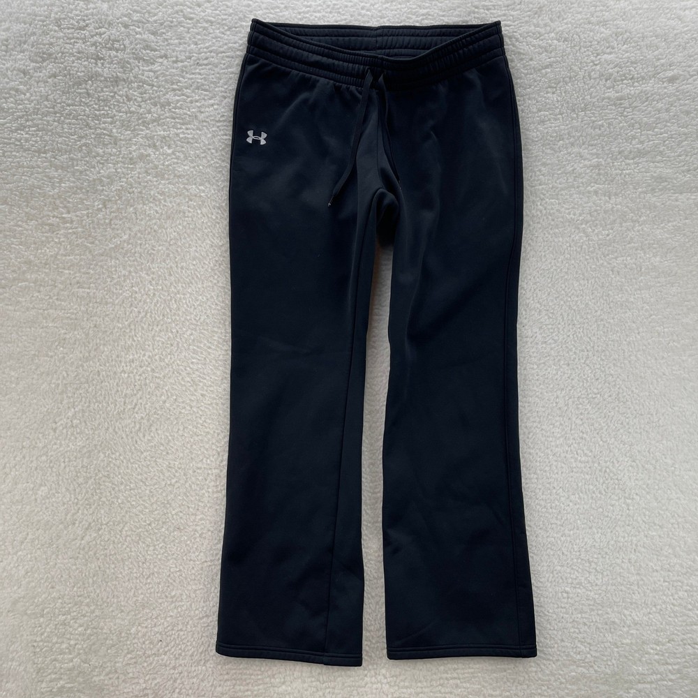 Under Armour Sweatpants Mens Large Black Fleece Semi-Fitted Gym Training Cozy