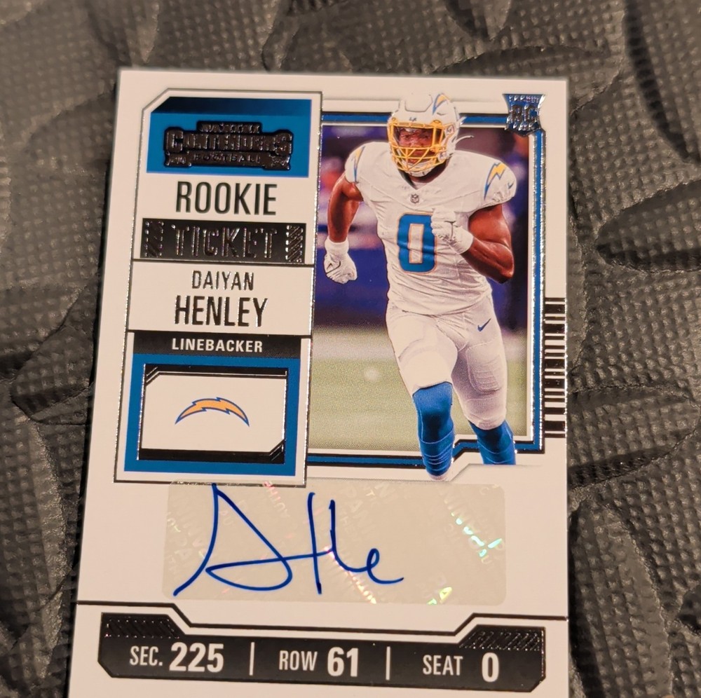 Panini 2023 Contenders Rookie Ticket Daiyan Henley #199 Chargers Auto Base
