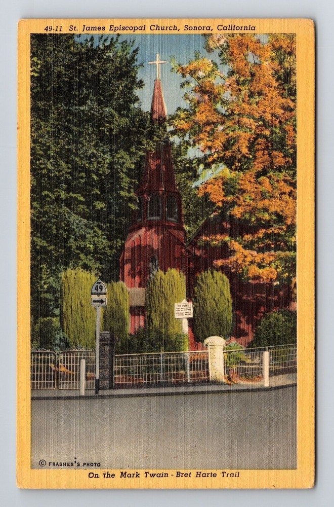 Sonora CA-California, St. James Episcopal Church, Vintage Postcard