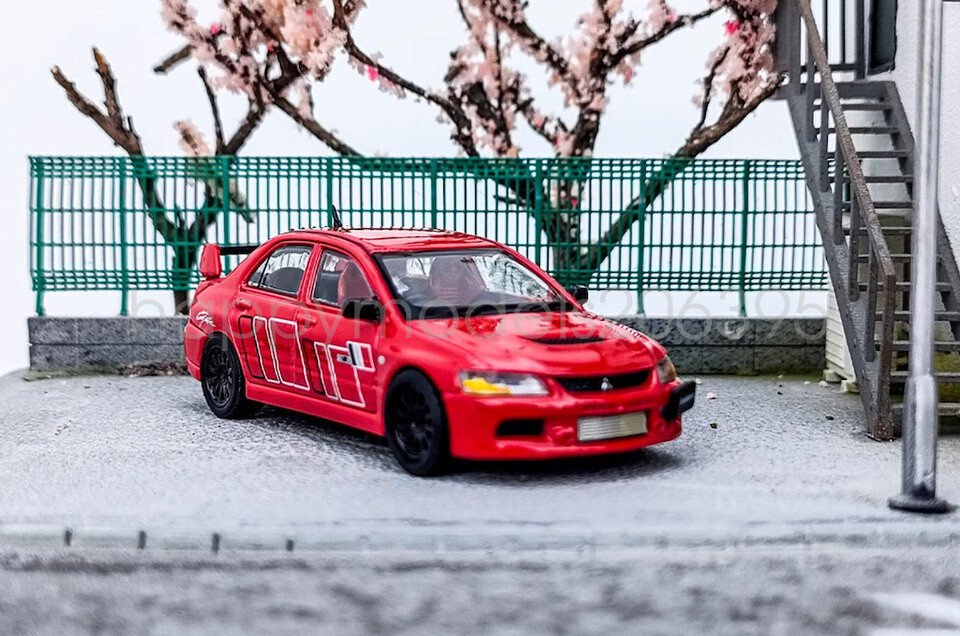 1:64 Scale Red JDM EVO Lancer IX Sports Diecast Metal Model Car Toy Gift