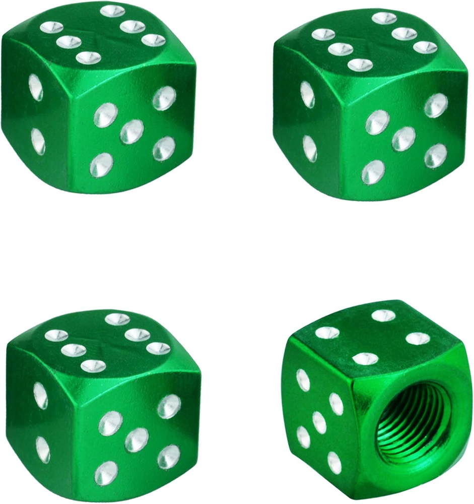 Dice Shaped Tire Valve Caps for Cars Trucks and Motorcycles