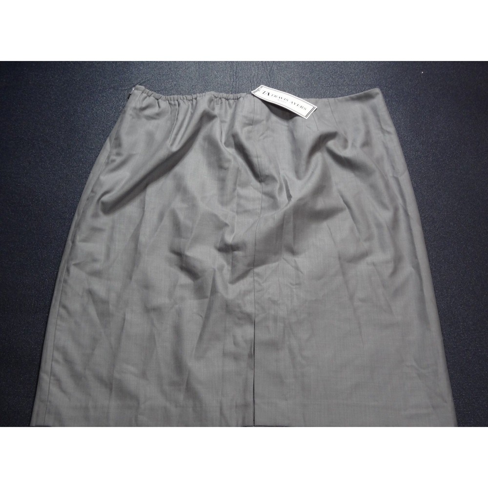 Travis Ayers Straight & Pencil Skirt Womens 22W Heather Gray Polyester Back Slit