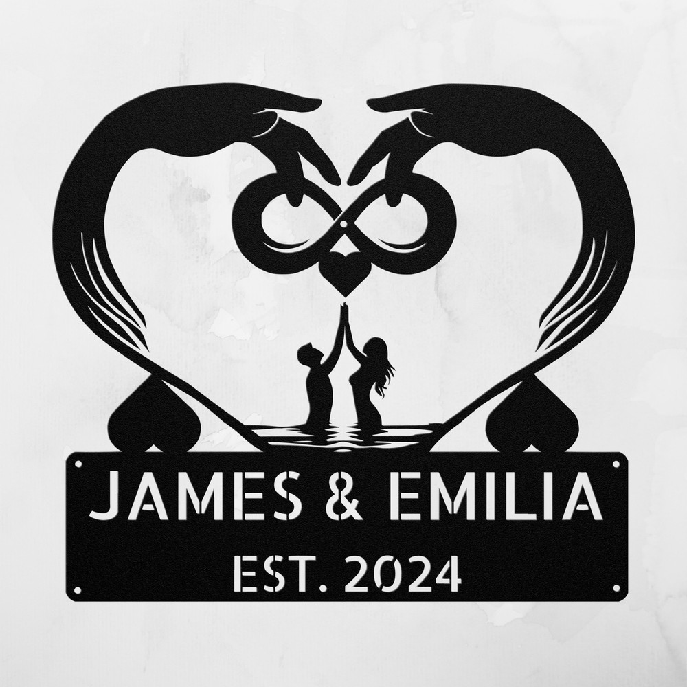 Personalized Infinite Love Metal Sign Custom Home Decor Gift for Couples