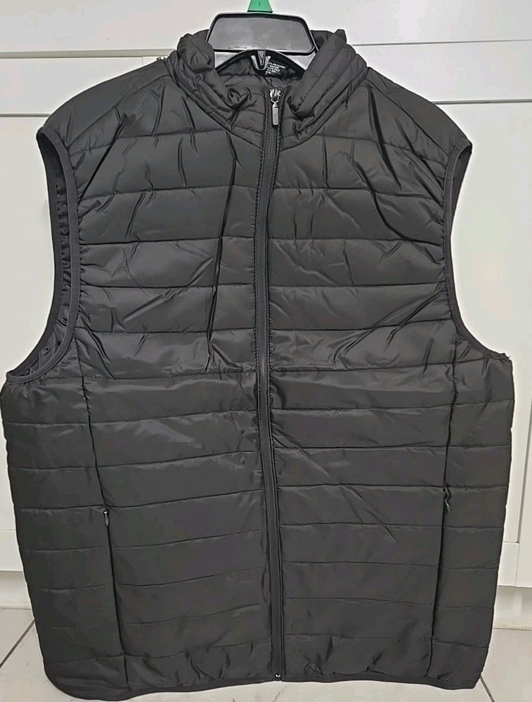 Men's Zip-Up Puffer Vest In Black