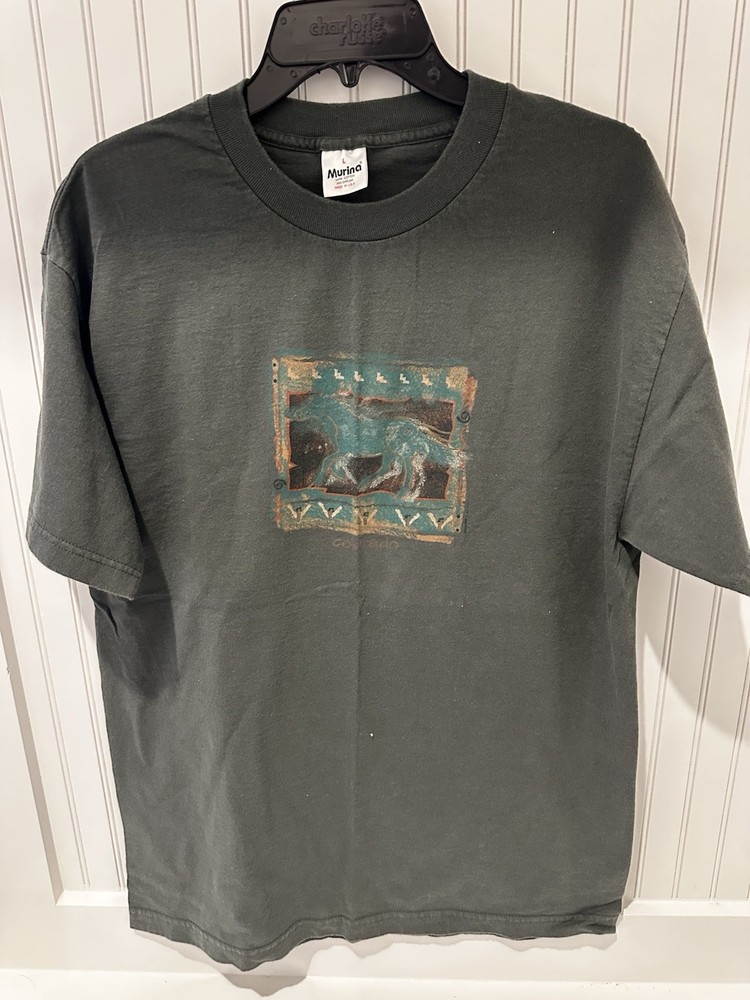 Vintage Colorado Native American Horse T Shirt Made In USA Size Large