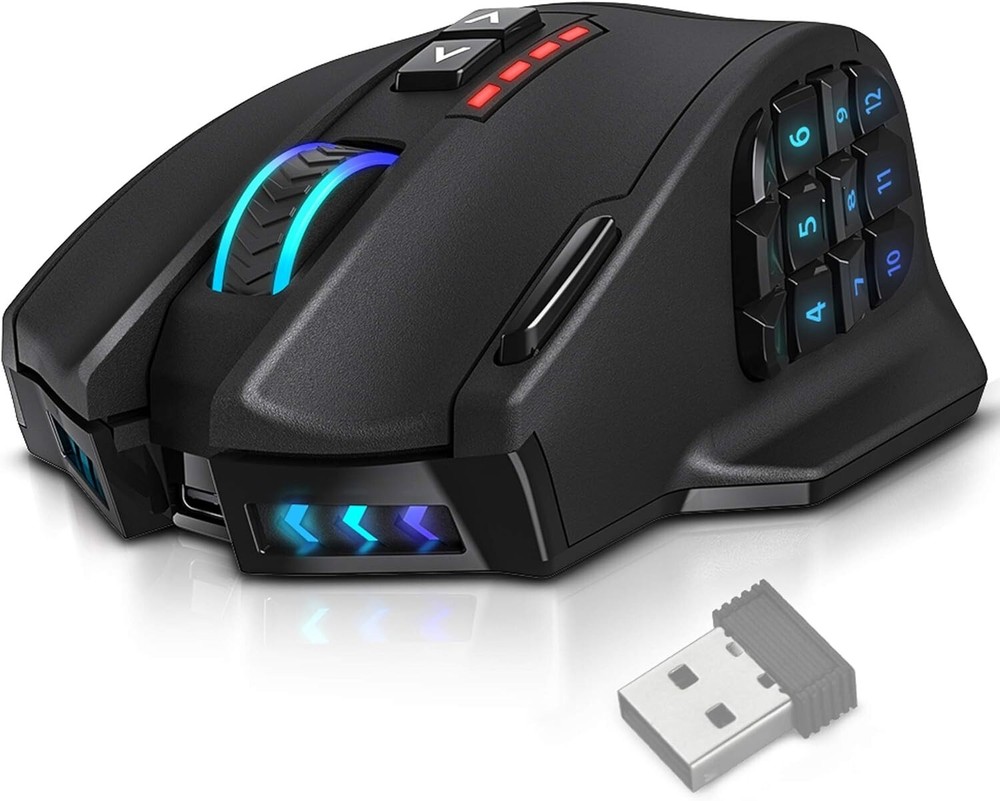 UtechSmart Venus Pro RGB MMO Gaming Mouse Black Ergonomic 16000 DPI