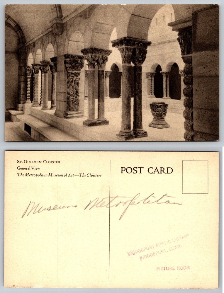 St. Guilhem Cloister The Cloisters NYC Metropolitan Museum Art Postcard