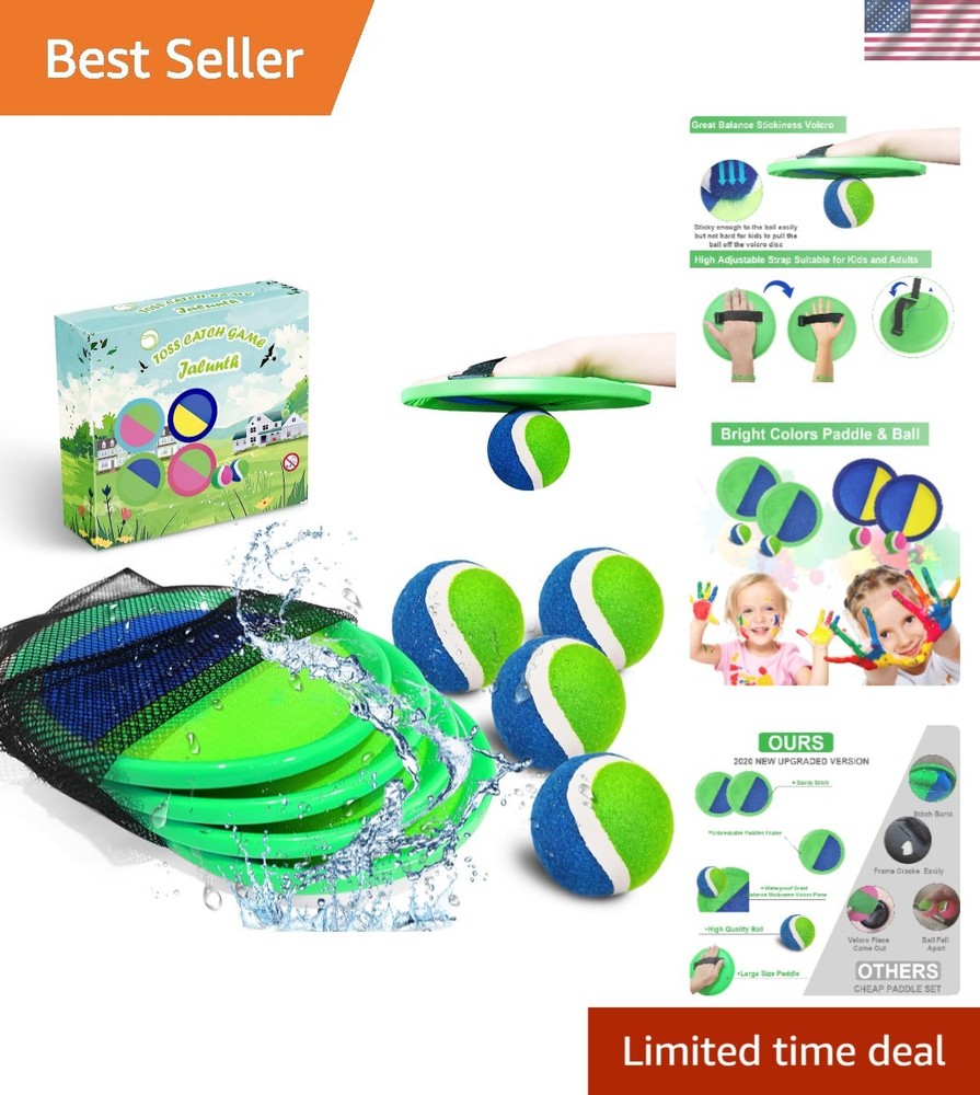 Eco-Friendly Ball Toss Paddle for Kids and Family Outdoor Games